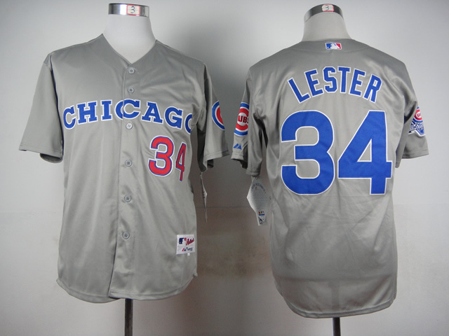 Men Chicago Cubs #34 Lester Grey MLB Jerseys